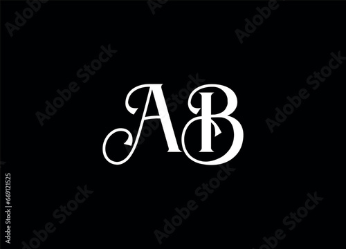 AB letter logo design and monogram ,vector logo design