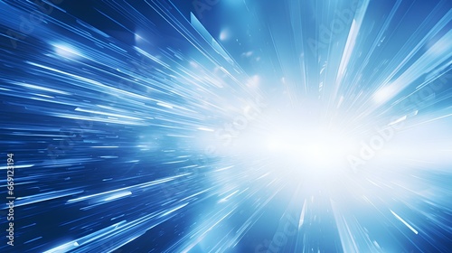 illuminating particle speed line abstract background, hyper detail design wallpaper, blue color banner. generative AI