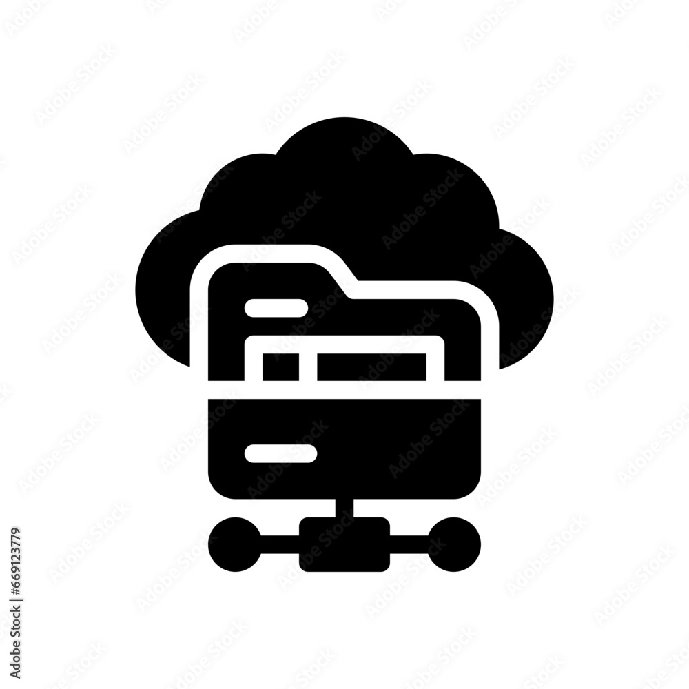 cloud folder glyph icon cloud folder glyph icon
