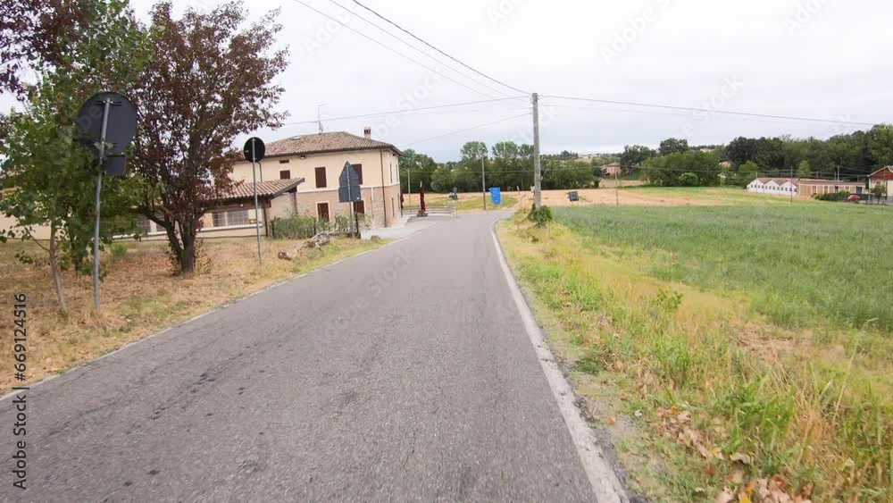 Via Francigena - secondary paved road next to Costamezzana (Noceto), Province of Parma, Emilia-Romagna, Italy Via Francigena - secondary paved road next to Costamezzana (Noceto), Province of Parma, Emilia-Romagna, Italy