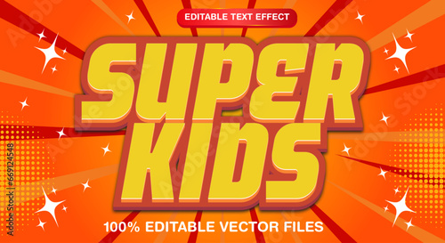 Super kids 3d text effect editable text effect