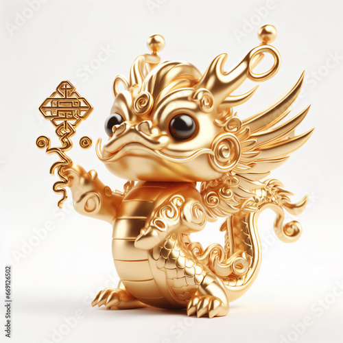 cute golden chinese dragon model,Loong, gold, metal, logo,New Year,2024,Year of the Dragon,Chinese New Year,New Year's Eve,New Year's Day