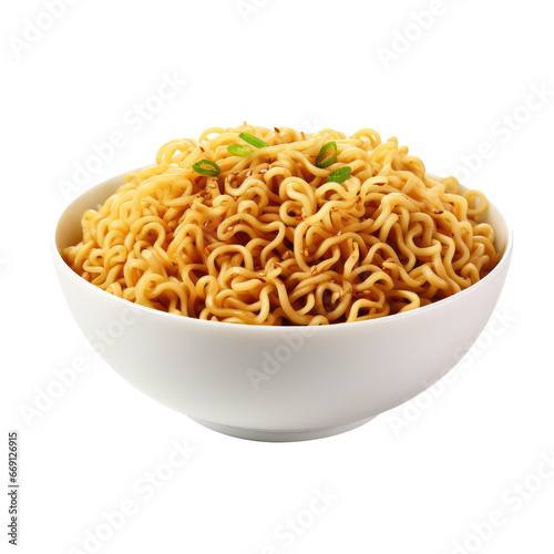 Instant Noodles in White Bowl