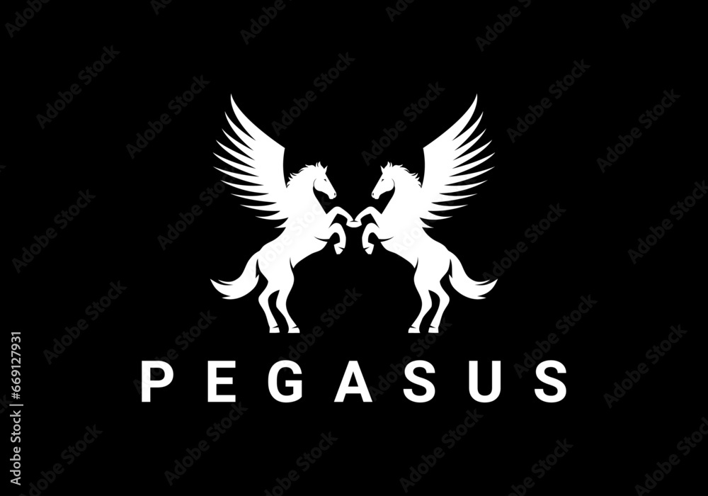Obraz premium animals, flying Horse logo, horse logo, horse pegasus logo, horse pegasus shillhouette, horse shillhouette, horse vector, logo pegaus, pegasus logo, pegasus logo template, shillhouette vector animal