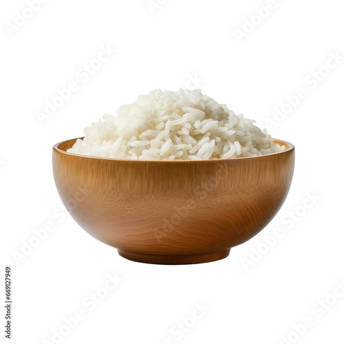 Steamed White Rice in a Bowl