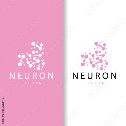 Neuron Logo, Neuron Nerve or Seaweed Vector Abstract Molecule Design, Template Illustration