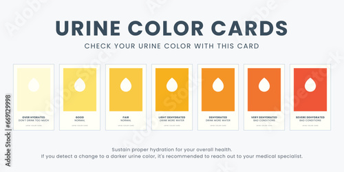The Urine Color Cards. Isolated Vector Illustration
