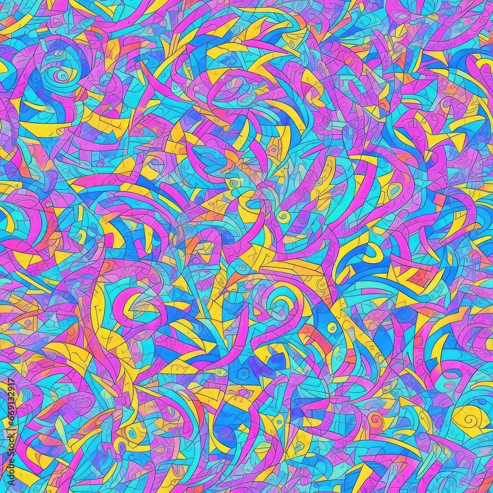 Abstract colored seamless pattern. AI generated.