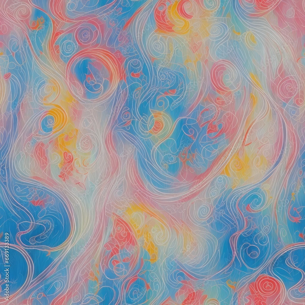 Abstract colored seamless pattern. AI generated.