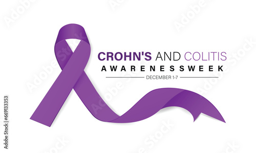 Crohn's and Colitis Awareness Week is observed every year in December 1-7 Vector illustration design. Banner, poster, card, background design.