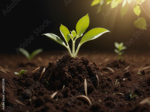 young plant in soil