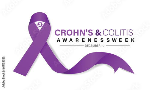 Crohn's and Colitis Awareness Week is observed every year in December 1-7 Vector illustration design. Banner, poster, card, background design.