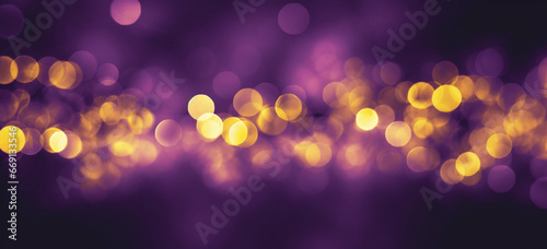 Dreamy golden bokeh and flare background, purple, yellow, black, Peaceful or serene backgrounds, Template banner, Wedding, Birthday, Valentines Day © alisaaa