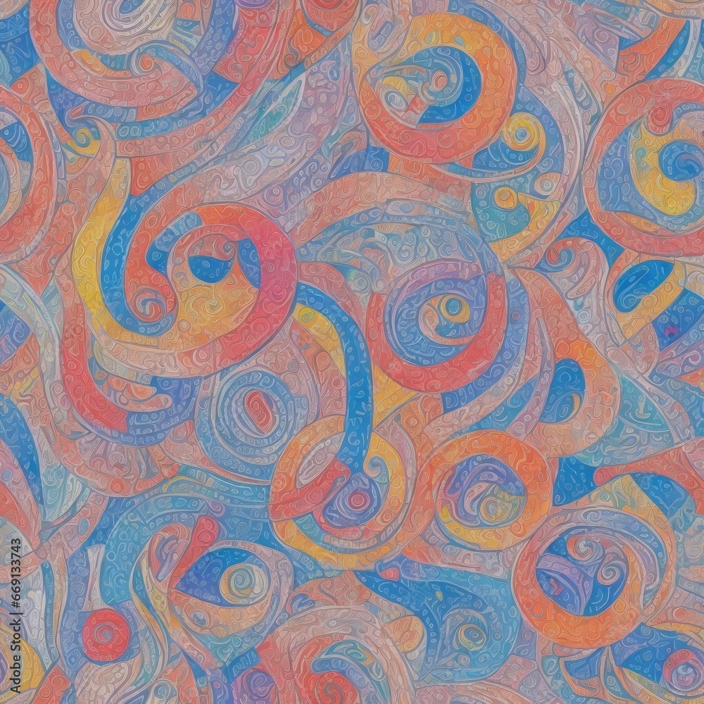 Abstract colored seamless pattern. AI generated. Abstract colored seamless pattern. AI generated.