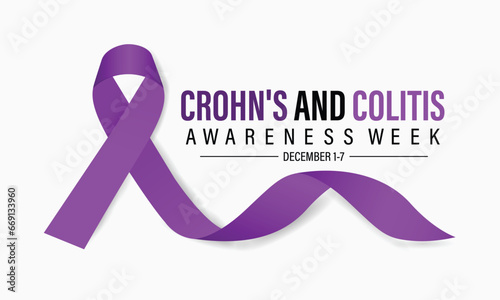 Crohn's and Colitis Awareness Week is observed every year in December 1-7 Vector illustration design. Banner, poster, card, background design.