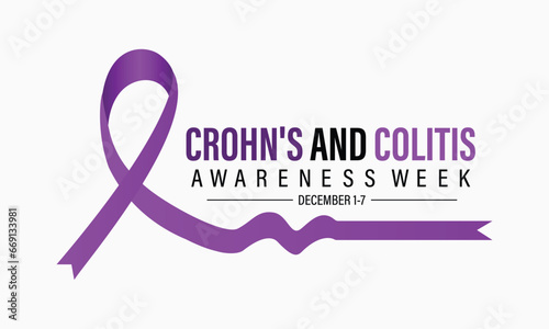 Crohn's and Colitis Awareness Week is observed every year in December 1-7 Vector illustration design. Banner, poster, card, background design.