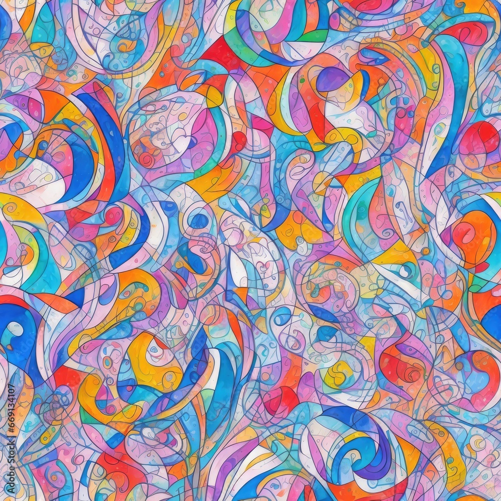 Abstract colored seamless pattern. AI generated. Abstract colored seamless pattern. AI generated.