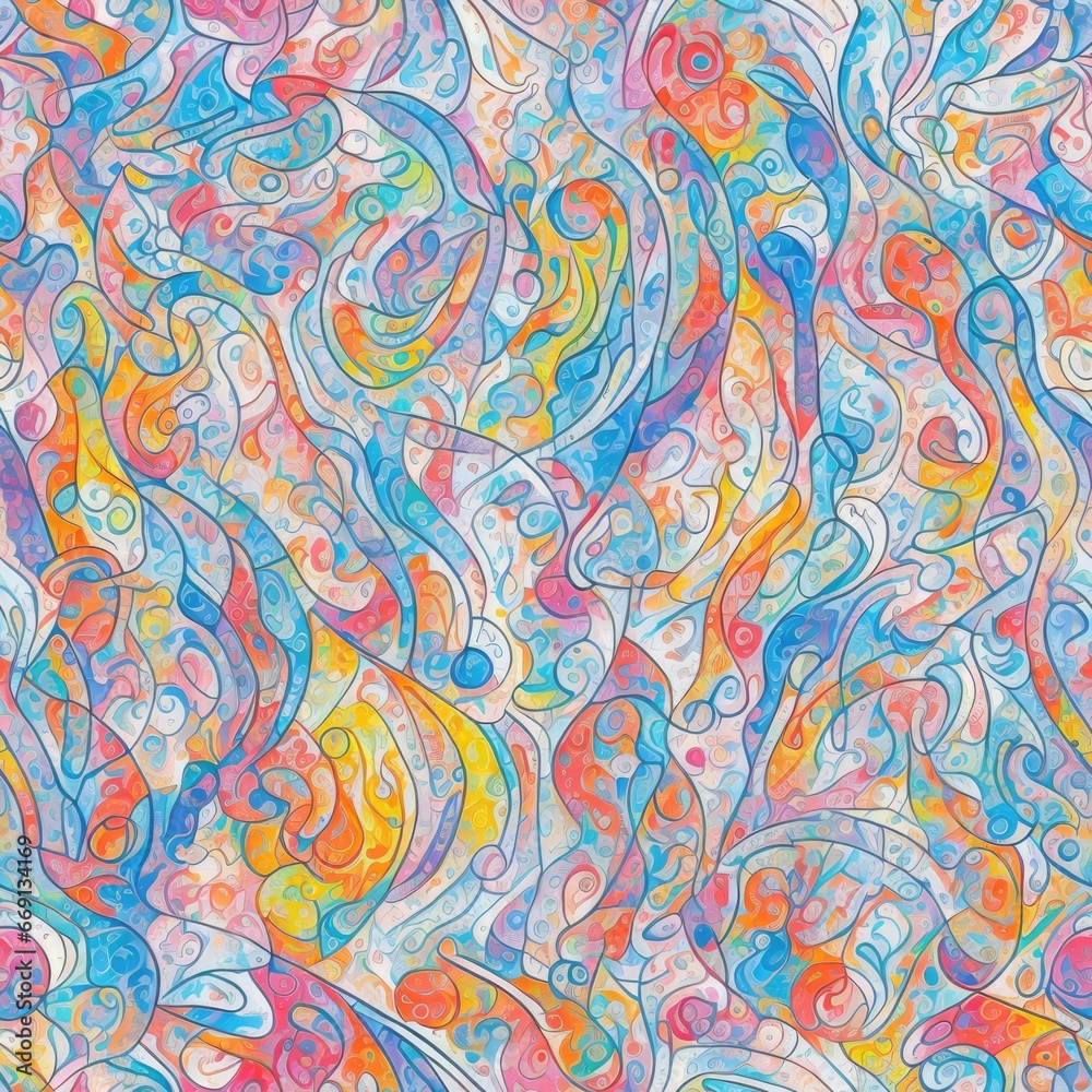 Abstract colored seamless pattern. AI generated. Abstract colored seamless pattern. AI generated.