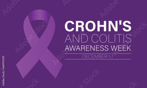 Crohn's and Colitis Awareness Week is observed every year in December 1-7 Vector illustration design. Banner, poster, card, background design.