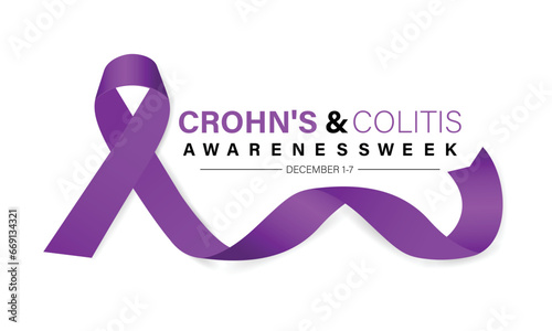 Crohn's and Colitis Awareness Week is observed every year in December 1-7 Vector illustration design. Banner, poster, card, background design.