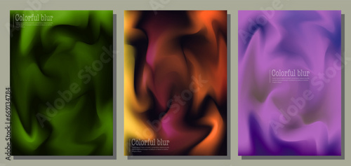 Colorful gradient background. A set of layouts for covers, banners, posters. Template for interior paintings, decorations and creative design. Color blur