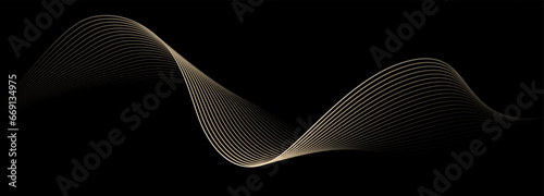 Background of golden lines. Luxurious design of smooth shapes. Design for packaging design, music illustration, technology and creative ideas..
