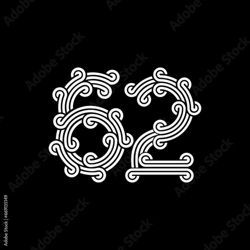 the logo consists of the number 2 and 6 combined. Outline and elegant.