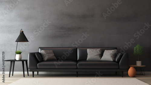 Black sofa interior