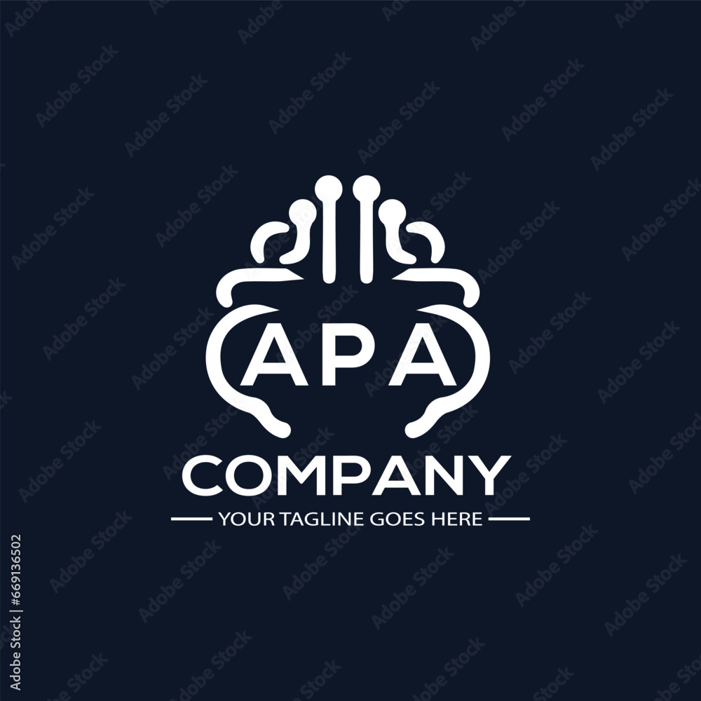 APA logo design initial creative letter logo. APA unique letter logo design. APA vector logo simple. elegant and luxurious. technology logo shape. - obrazy, fototapety, plakaty 