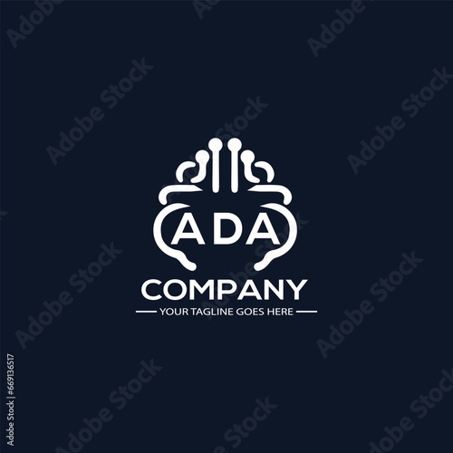 ADA logo design initial creative letter logo. ADA unique letter logo design. ADA vector logo simple. elegant and luxurious. technology logo shape.