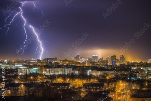 a quality stock photograph of a lightning city painted wall texture background