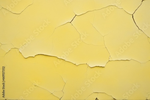 a quality stock photograph of a cracked light pastel yellow painted wall texture background