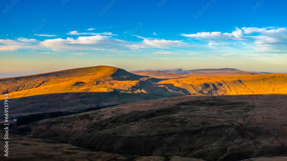 Amazing view in Brecon Beacon national park, Wales, United Kingdom. 
