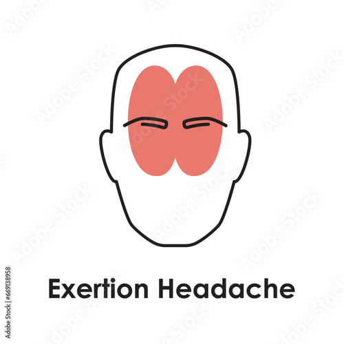 Exertion headache color icon. Vector isolated illustration