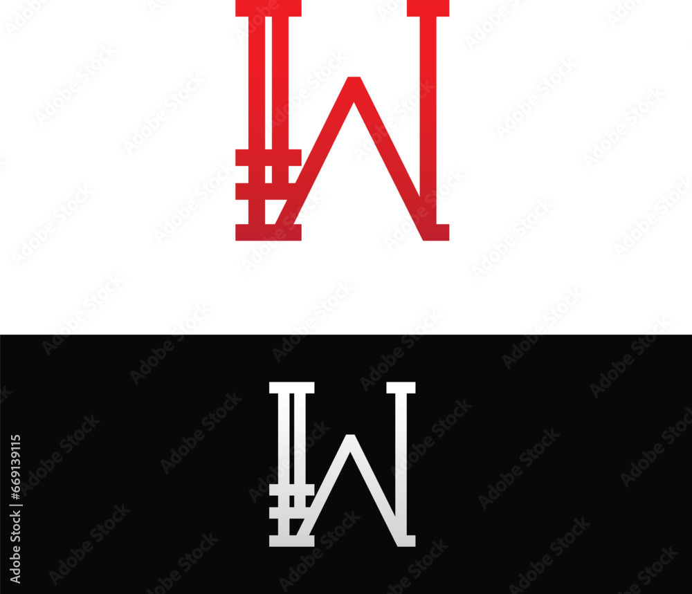 Abstract illustration of Letter W Abstract illustration of Letter W