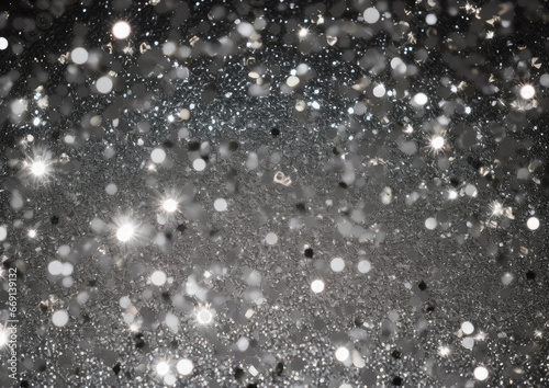 Silver glitter background. Christmas and new year backdrop, festive wallpaper. 
