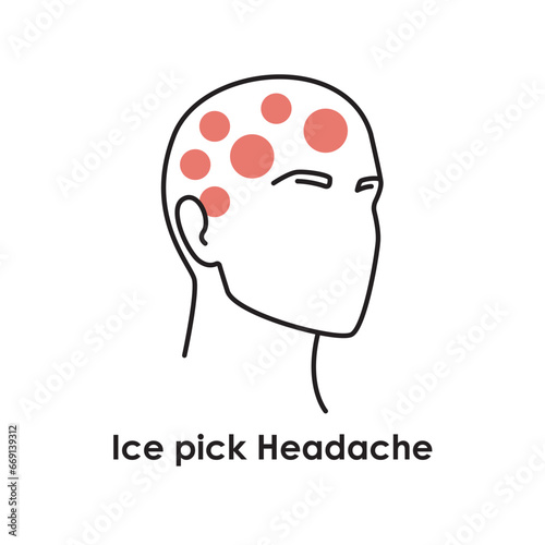 Ice pick Headache color icon. Vector isolated illustration