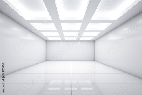 Abstract futuristic architecture background  Minimal technology white backdrop