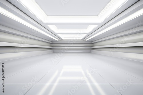 Abstract futuristic architecture background, Minimal technology white backdrop