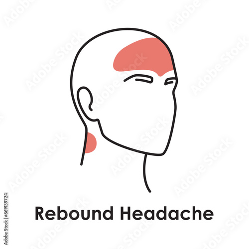 Rebound Headache color icon. Vector isolated illustration