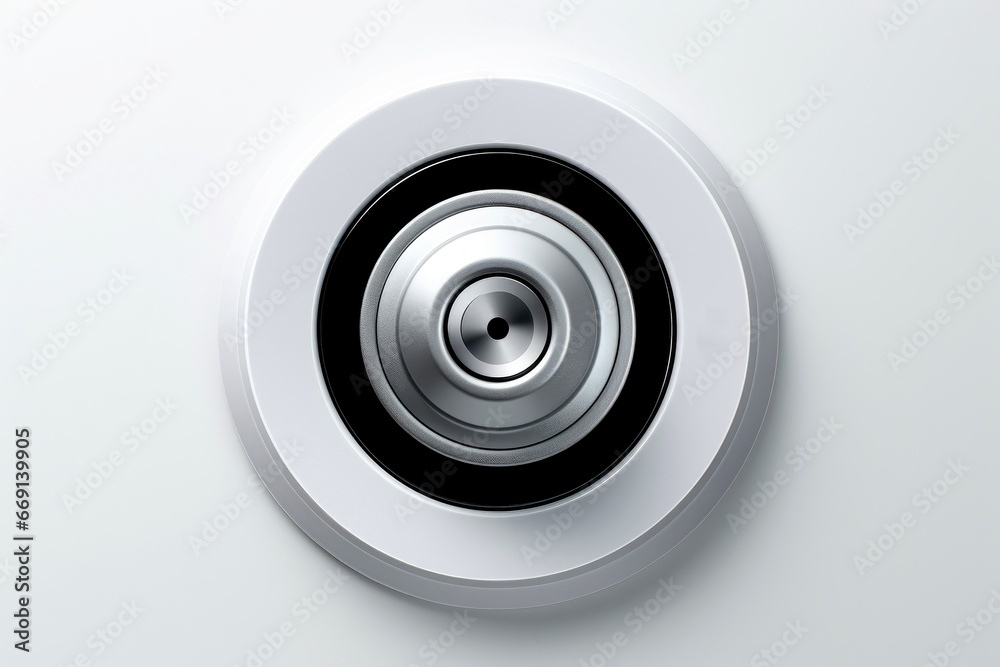 Abstract high tech multicolor button on white background Abstract high tech multicolor button on white background