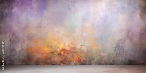 Abstract grrunge fantasy colors stucco wall background  Studio backdrop  generative ai