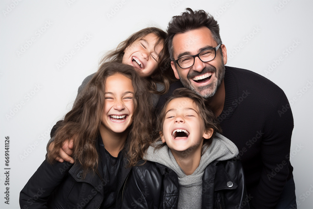 happy family with white background
