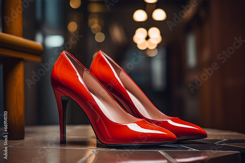 red high heels, elegance