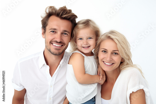 happy family with white background