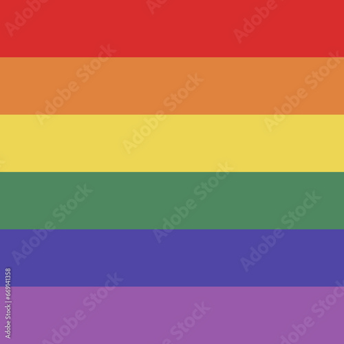 Rainbow striped flag close up background. Pride month illustration. Lgbt love concept. Sexual rights fight poster closeup. Lgbtq parade celebration. Colorful gay festival symbol. Freedom gender unity.