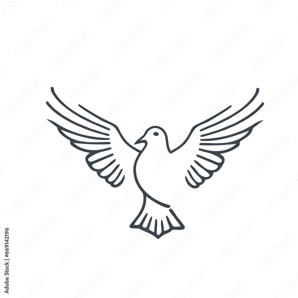 The dove and pigeon symbolize art design. The universal peace, innocence, and purity symbols The dove and pigeon symbolize art design. The universal peace, innocence, and purity symbols