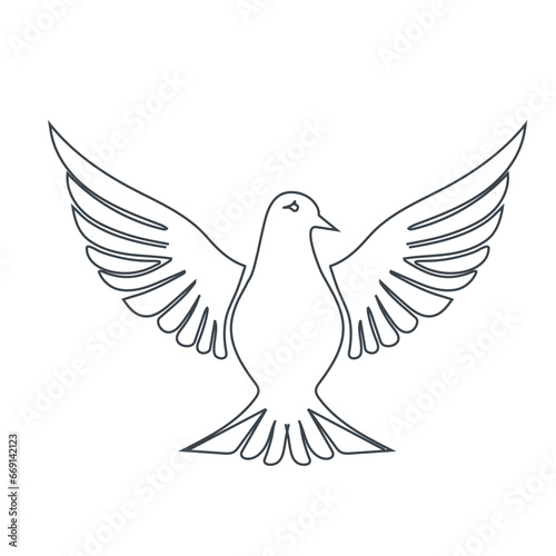 The dove and pigeon symbolize art design. The universal peace, innocence, and purity symbols