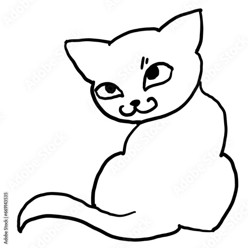 Cat cute, sweet with funny face. Lovely fluffy kitten best friend with big eyes. Home pet for baby, kids, boy or girl and family. Hand drown character. Cute lovely cartoon illustration drawn by hand.