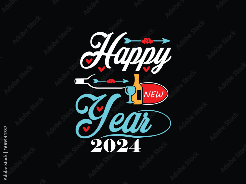 
happy new year t shirt design, happy new year 2024,typography, holiday, new year t shirt design, 2024 t shirt, trendy, festival, T-Shirt Design fully  vector graphics for t-shirt print design.




